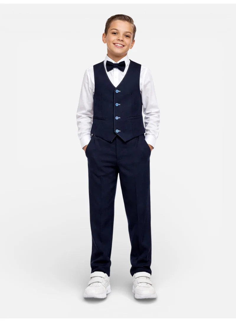 Victor And Jane  Navy Waistcoat, Shirt, Trousers & Bow Tie Set for Men | Best Price UAE